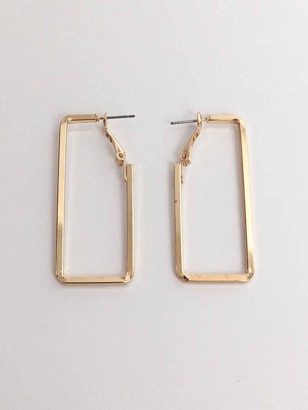 Gold Rectangular Earrings